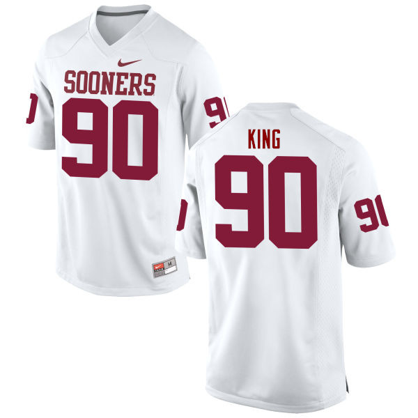 Men Oklahoma Sooners #90 David King College Football Jerseys Game-White